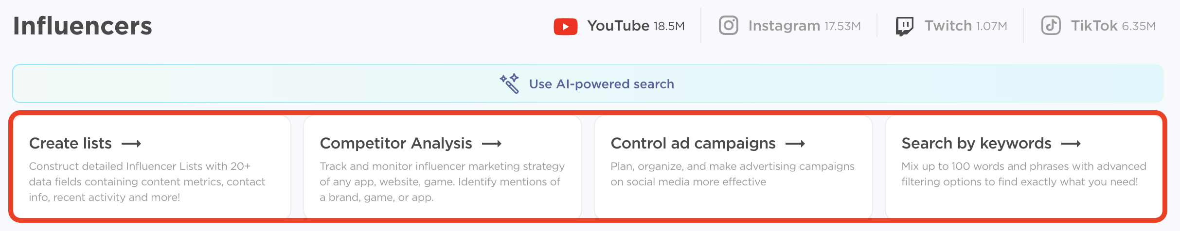 The block with quick links is highlighted.